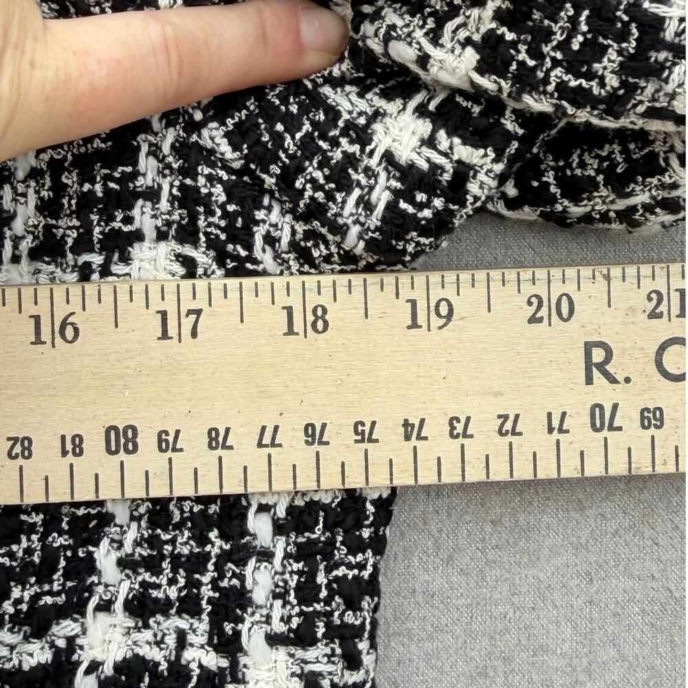 Zara Textured Tweed Cropped Blazer Black White Gold Button Jacket Size M - Picture 4 of 12